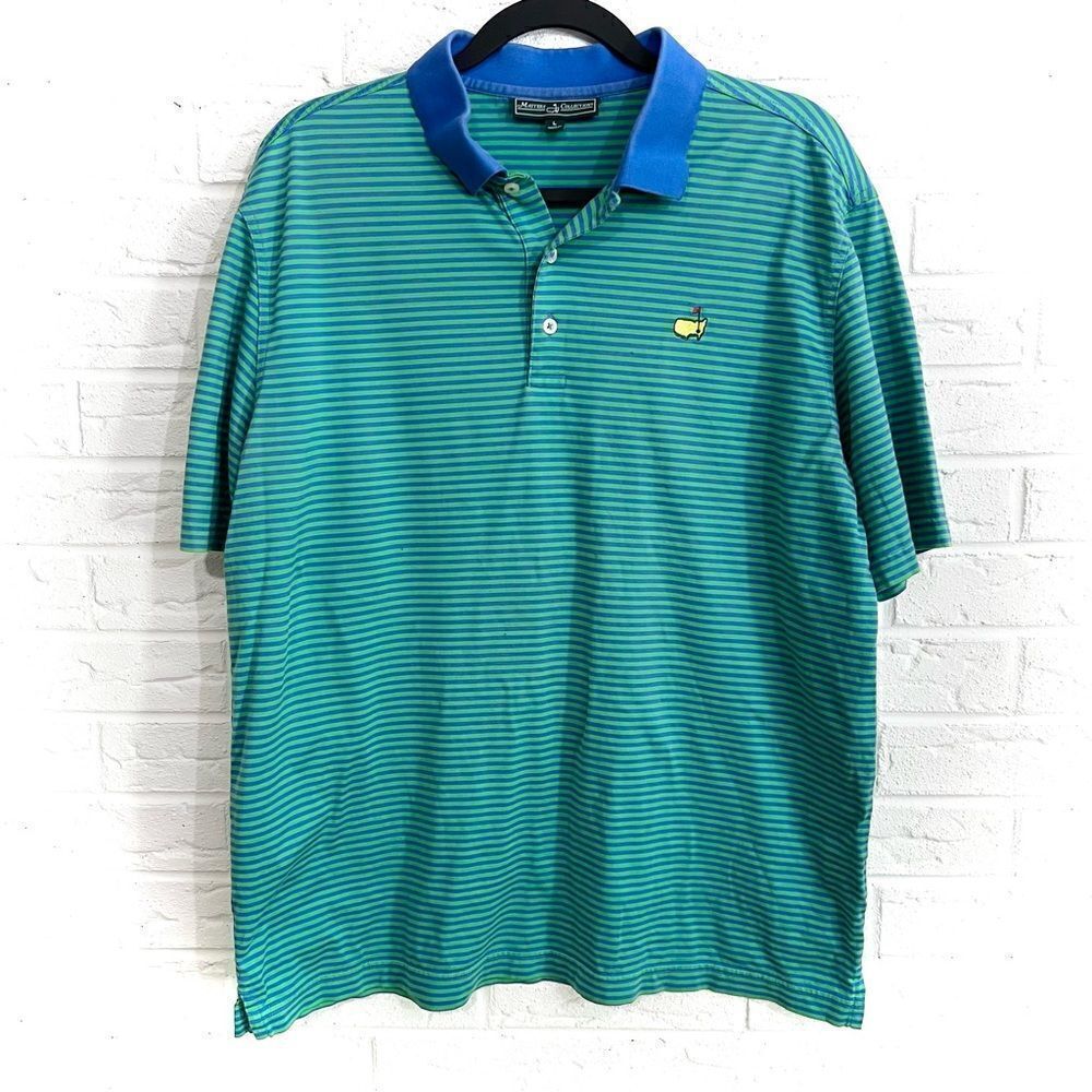 Masters collection Blue and Green Striped Polo Size Large